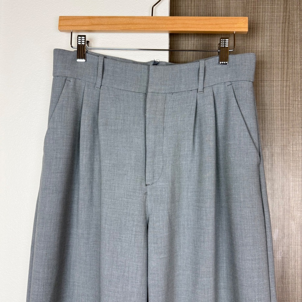Abercrombie & Fitch Grey Tailored Wide Leg Trouser Pants Size Medium - Picture 3 of 10